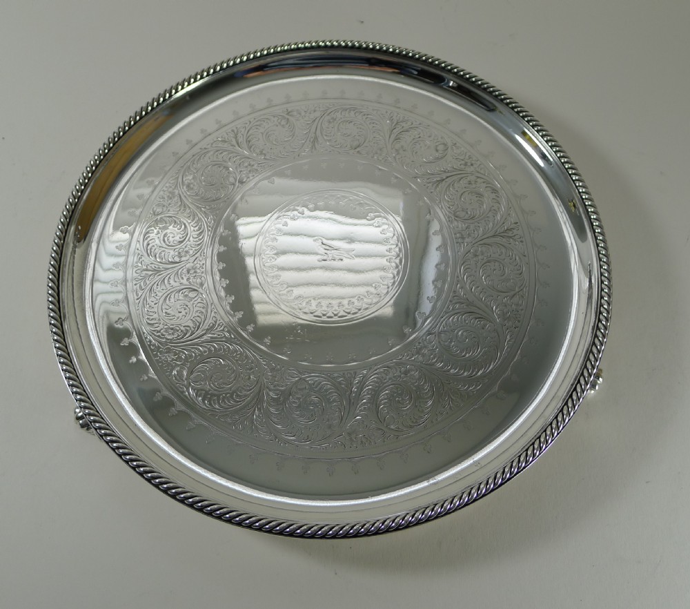 victorian silver plated drinks salver tray by elkington co 1877