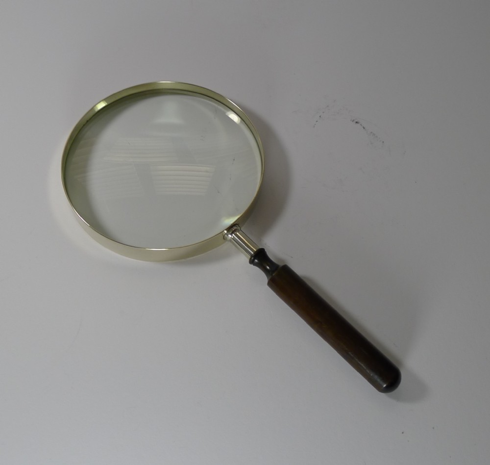 antique english oversized magnifying library glass