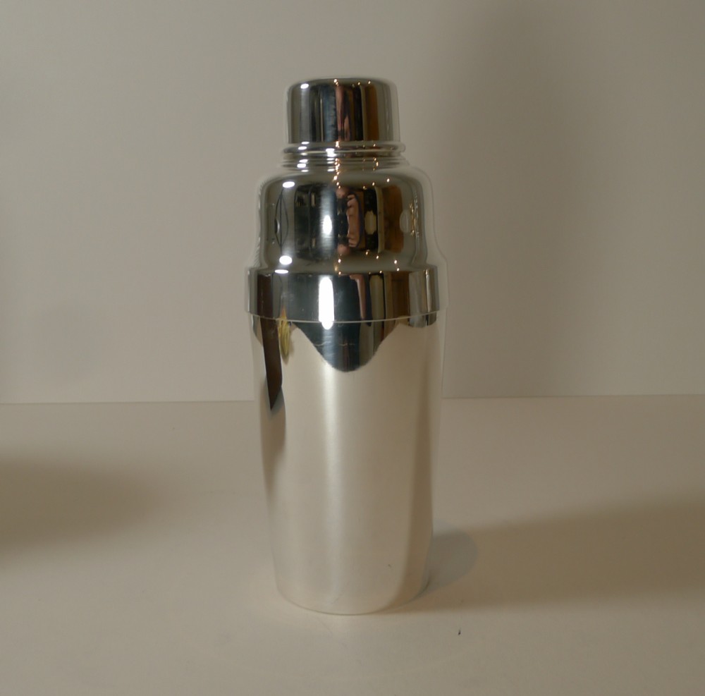 vintage quality silver plated cocktail shaker by christofle paris c1935