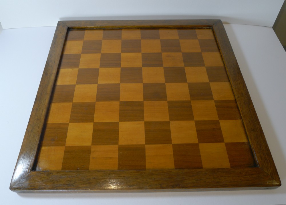 large antique english chess board jeu des dames c1900