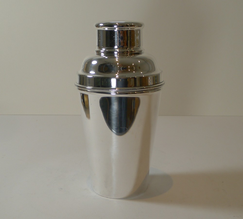 large 1 12 pint silver plated cocktail shaker by suckling ltd c1930
