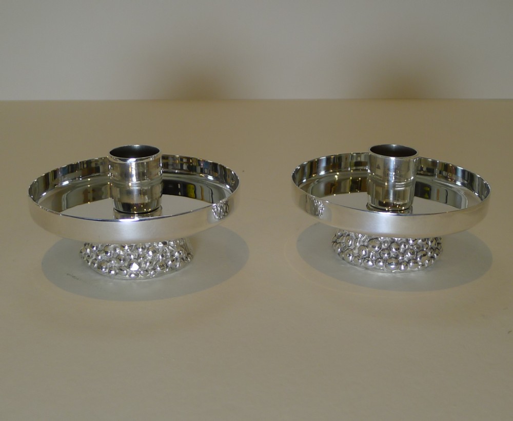 liberty co pair modernist silver plated candlesticks c 1950 1960