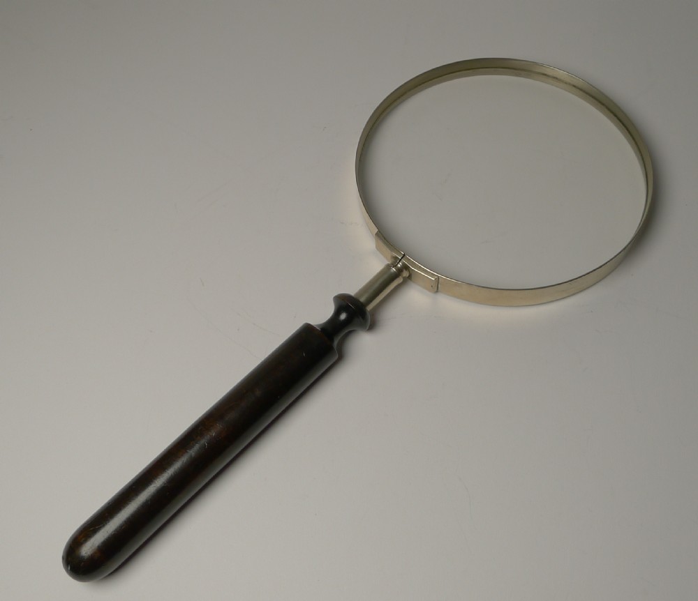 antique english oversized magnifying library glass c1900