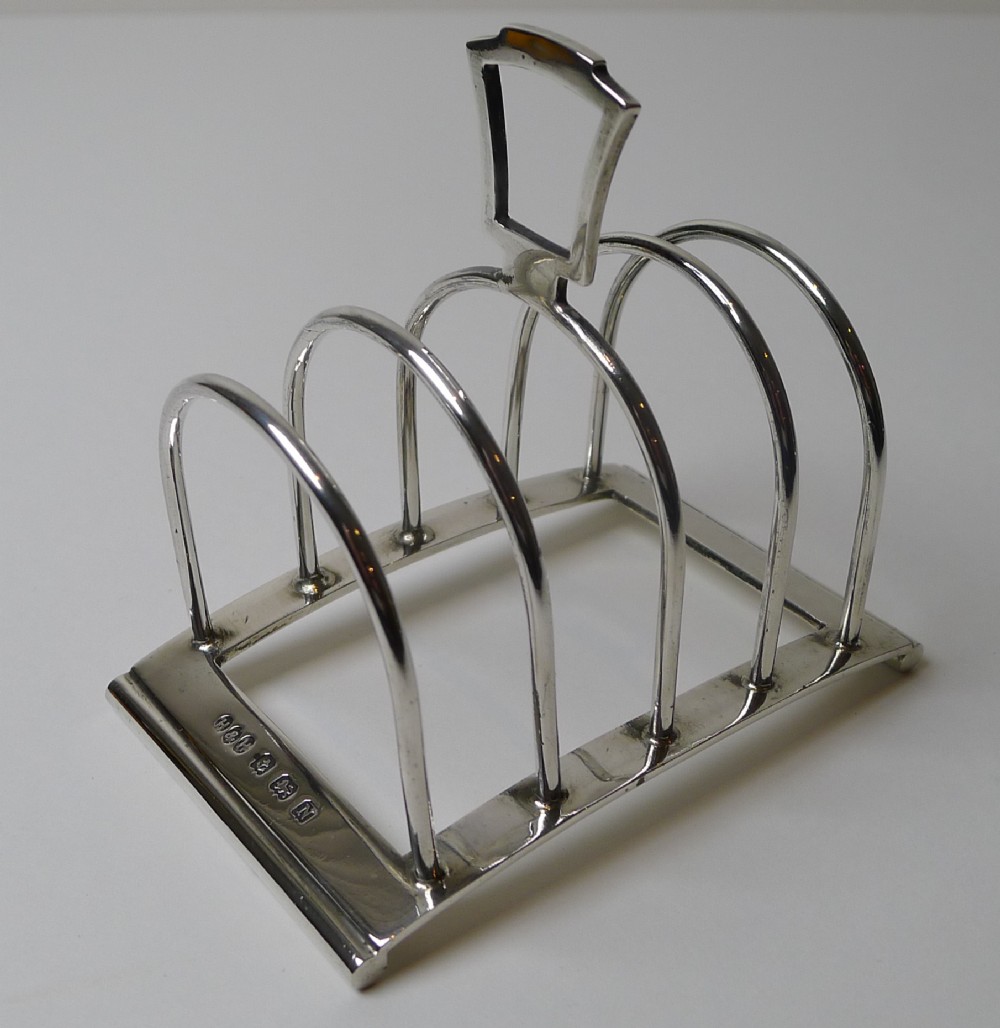 english art deco sterling silver toast rack by hukin heath