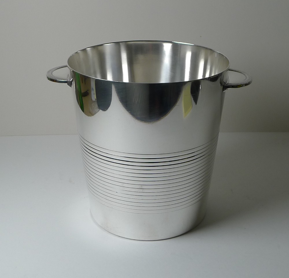 luc lanel for christofle champagne bucket wine cooler vulcan c1940