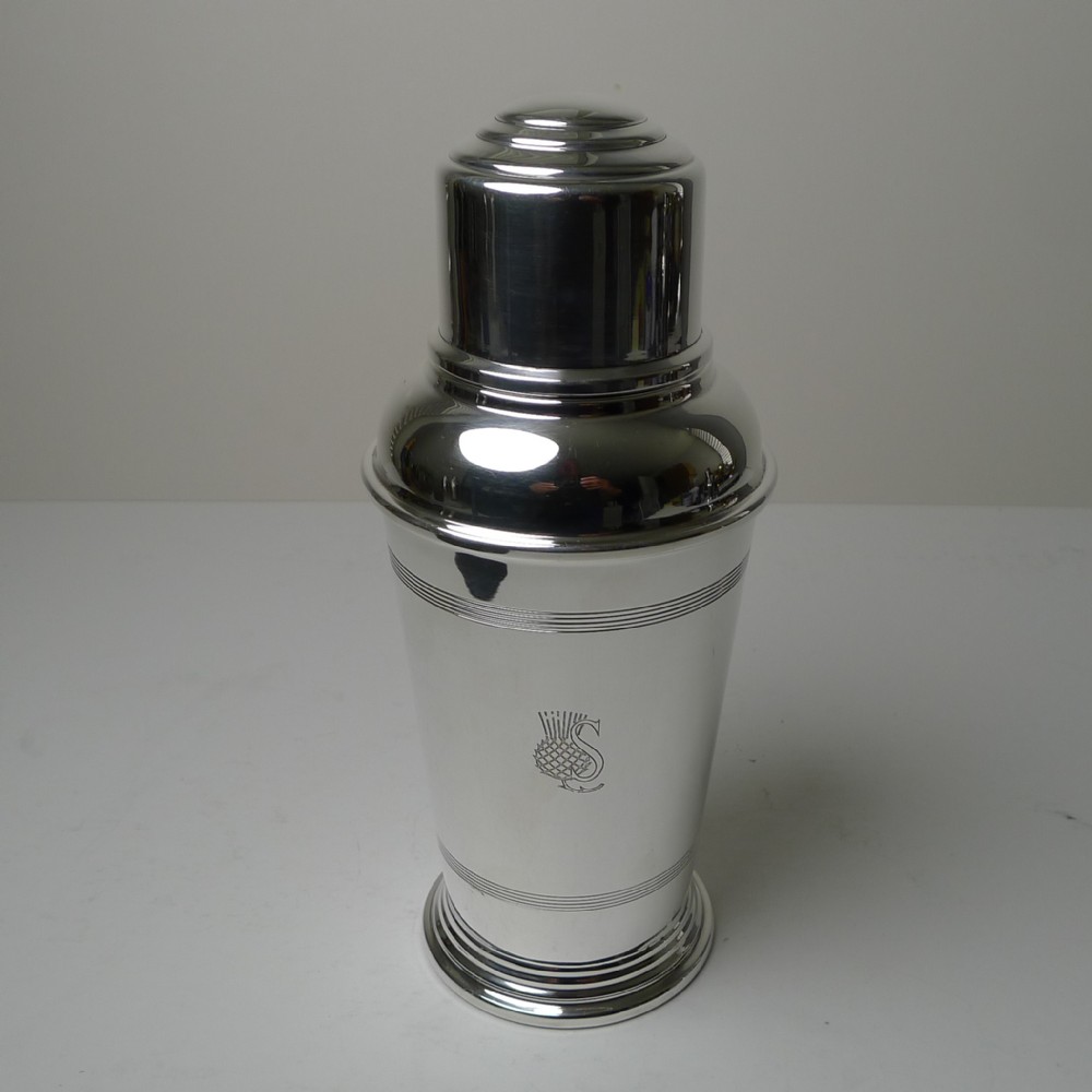 quality art deco cocktail shaker by goldsmith's silversmith's company