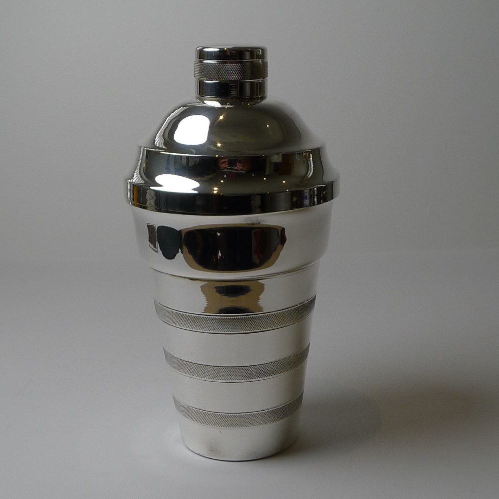 french art deco silver plated cocktail shaker c1930's