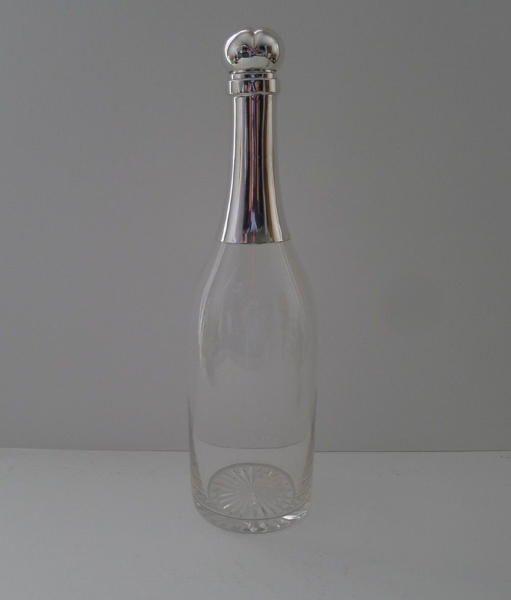 victorian novelty champagne bottle decanter 1893