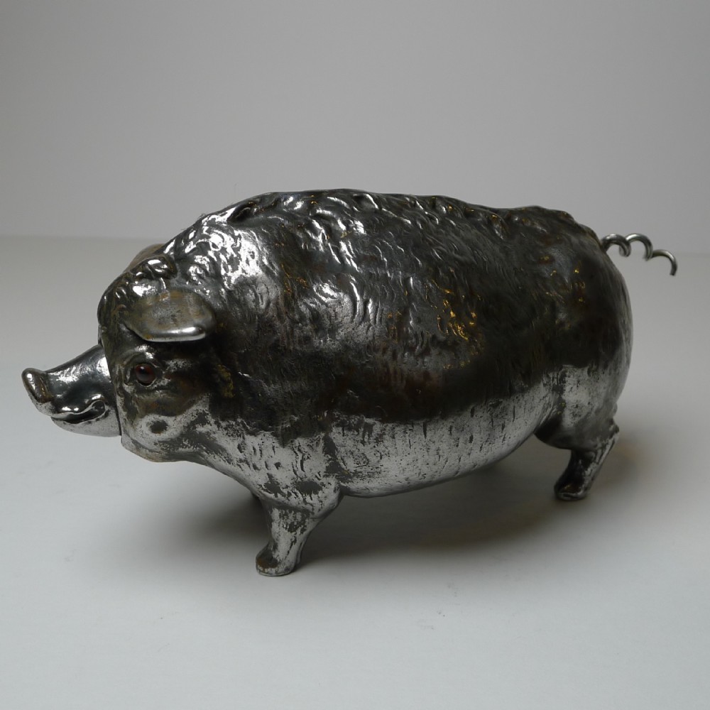 rare polished pig hog mechanical bell c1890