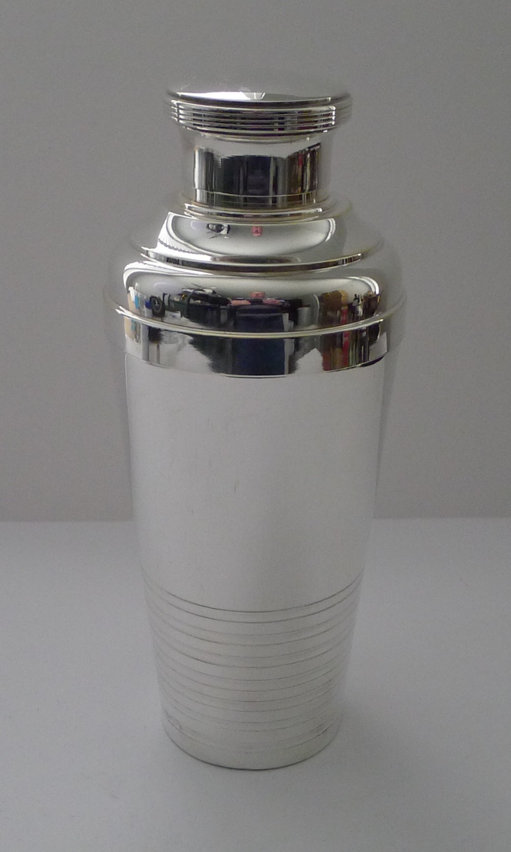 large french art deco silver plated cocktail shaker