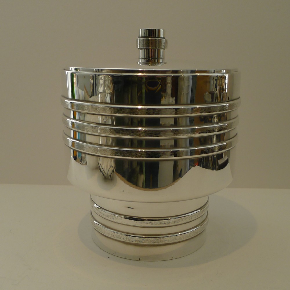 large midcentury modern italian silver plated ice bucket c1970