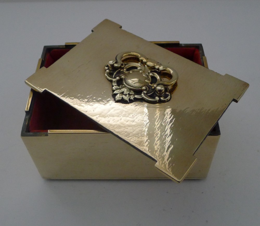 antique french cast brass jewellery box casket c1900