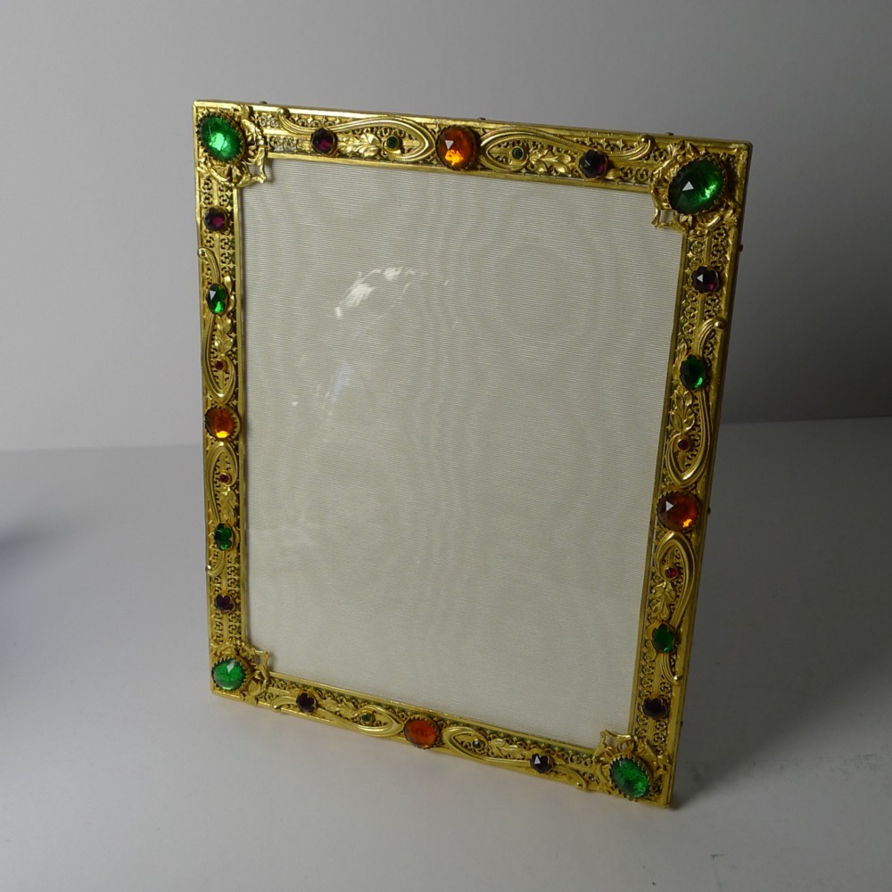 french gilded bronze paste stone picture frame twoway