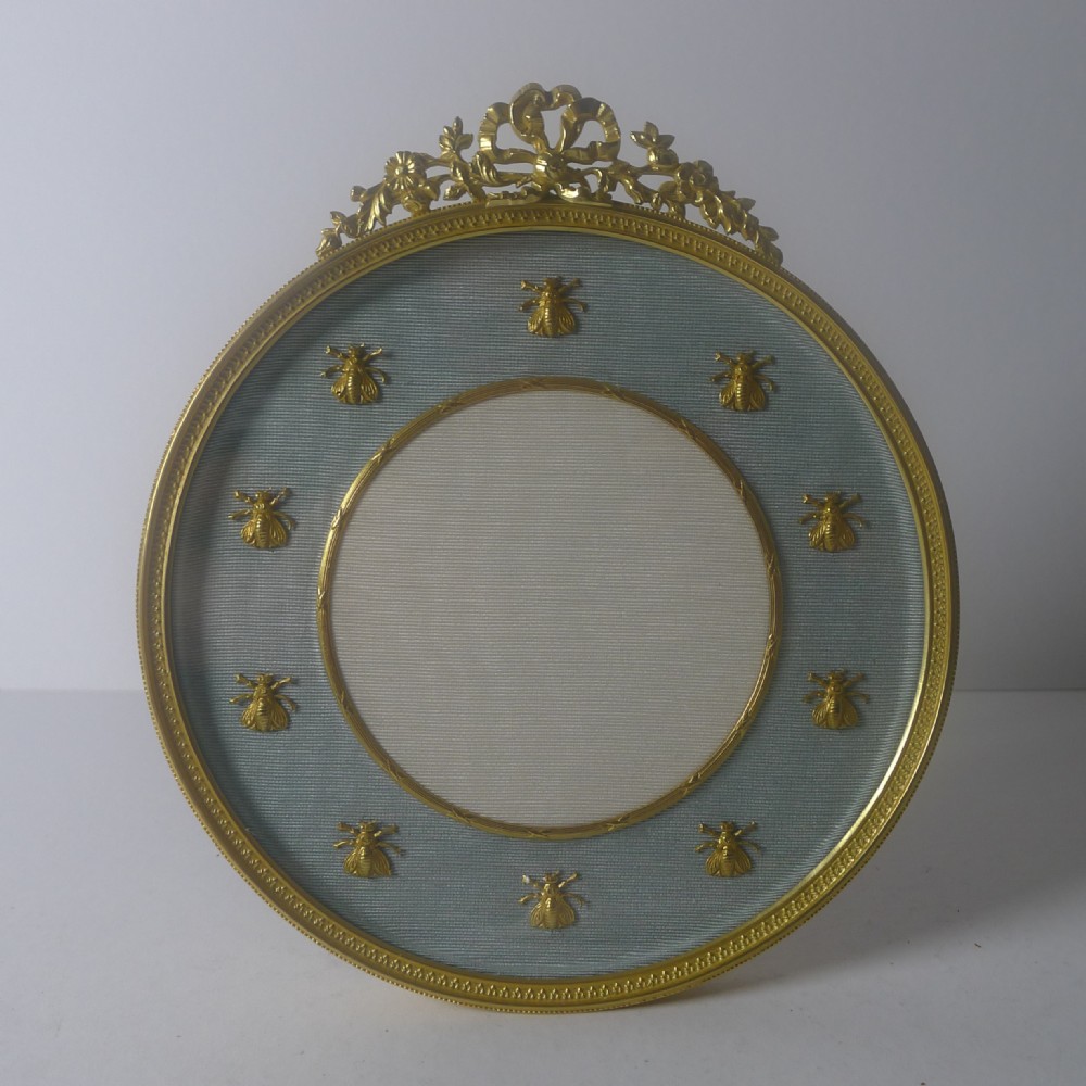 antique french gilded bronze photograph picture frame napoleonic bees
