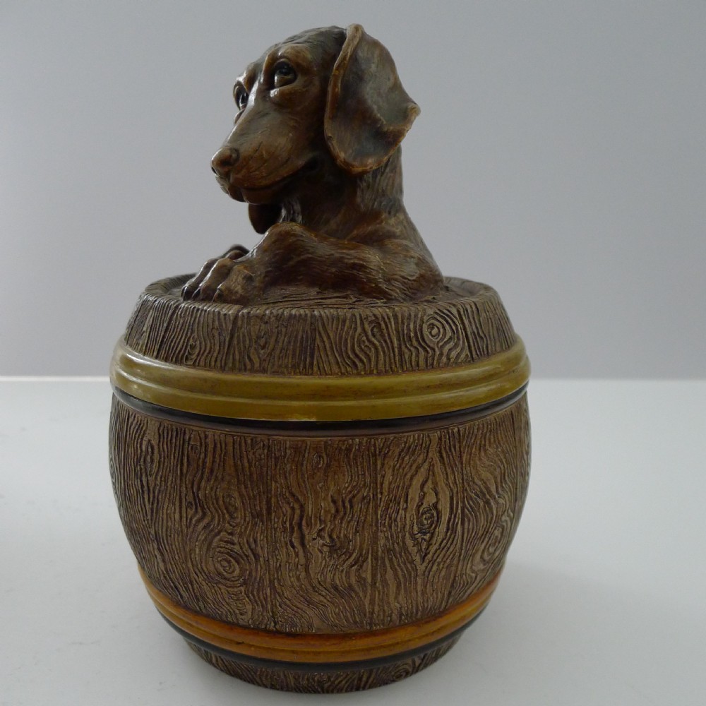 antique austrian figural tobacco jar by johann maresch