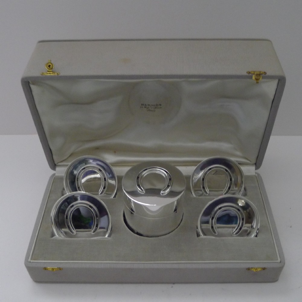 hermes paris equestrian sterling silver smoking compendium c1960