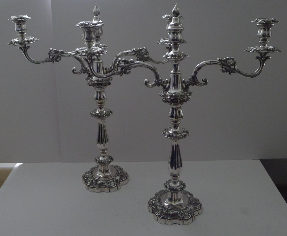 grand pair old sheffield plate candelabra by blagden hodgson co