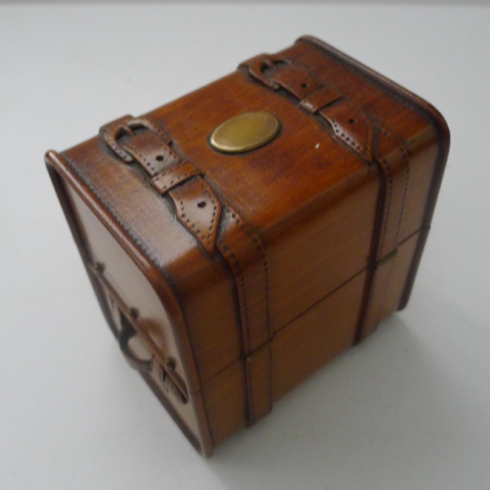 carved french fruitwood trunk perfume box c1880