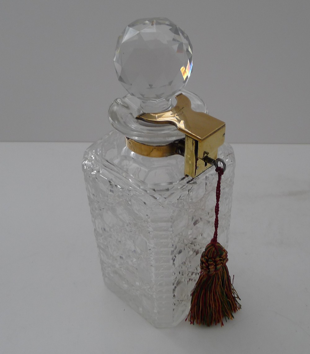 betjemanns patent locking spirit whisky decanter c1890