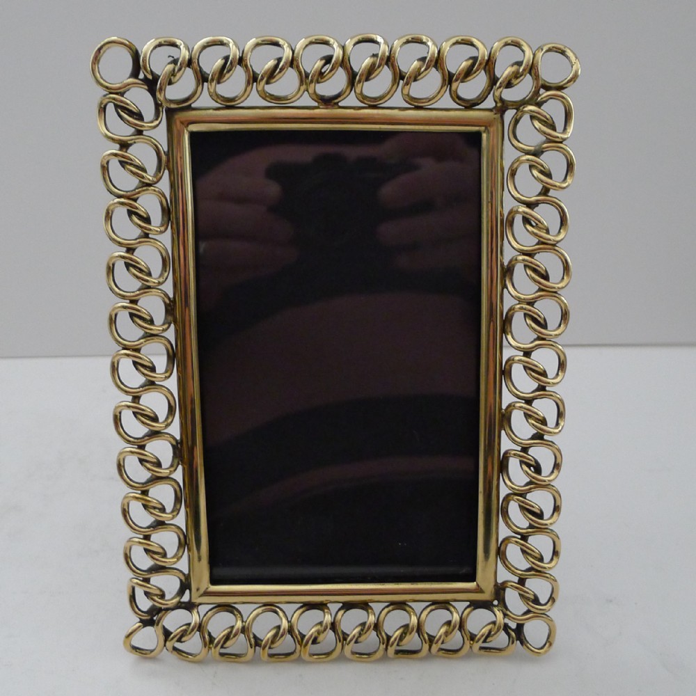 stunning antique english brass ring picture frame c1890