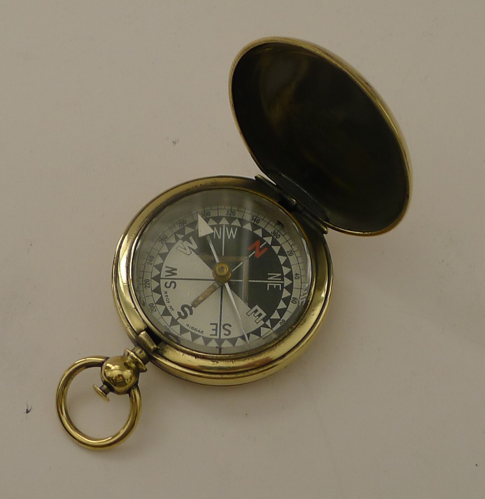 antique english brass cased compass reg no for 1903