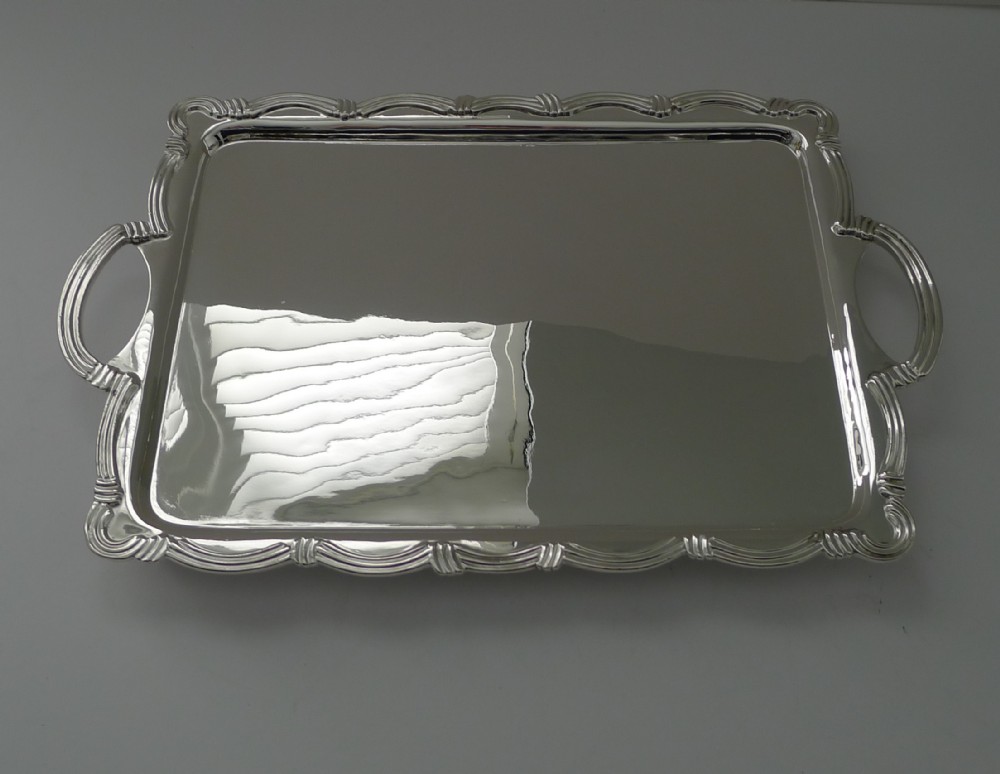 silver plated cocktail tray by goldsmith's silversmith's co ltd c1930