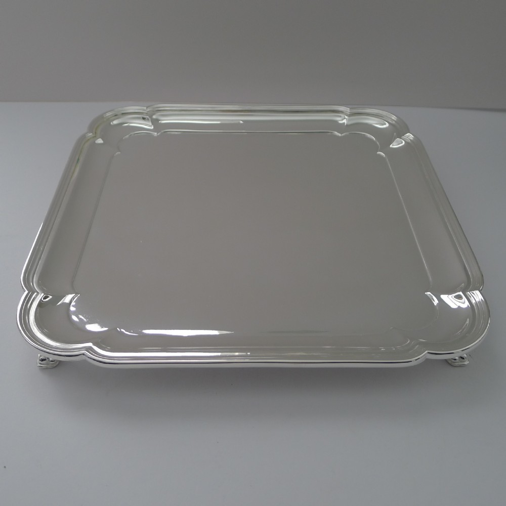 large square silver plated cocktail tray by cooper brothers c1930