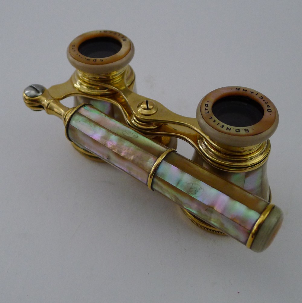 smart pair french mother of pearl opera glasses c1910