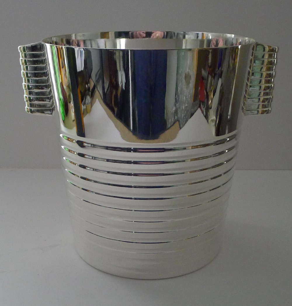 luc lanel for christofle wine champagne cooler ondulations c1932