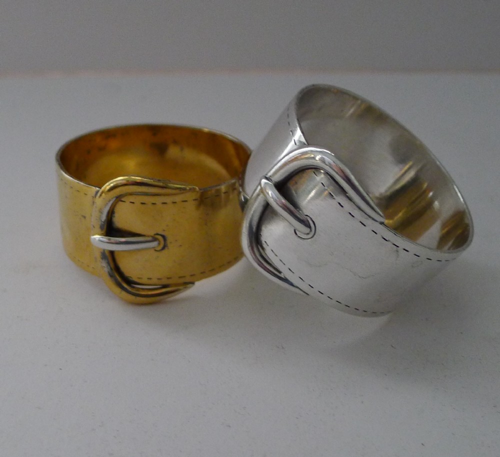 iconic hermes sterling 950 silver buckle napkin rings c1960