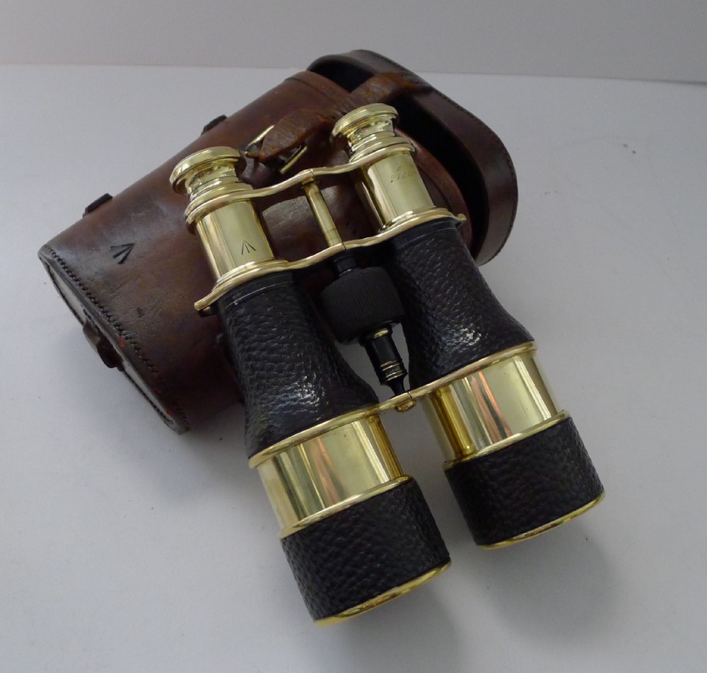 pair ww1 binoculars and case british officer's issue 1916 colmont paris