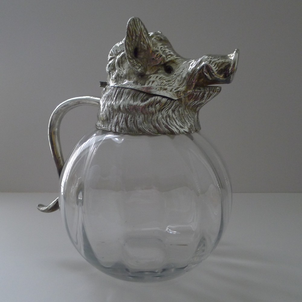 midcentury modern boars head pitcher jug by valenti