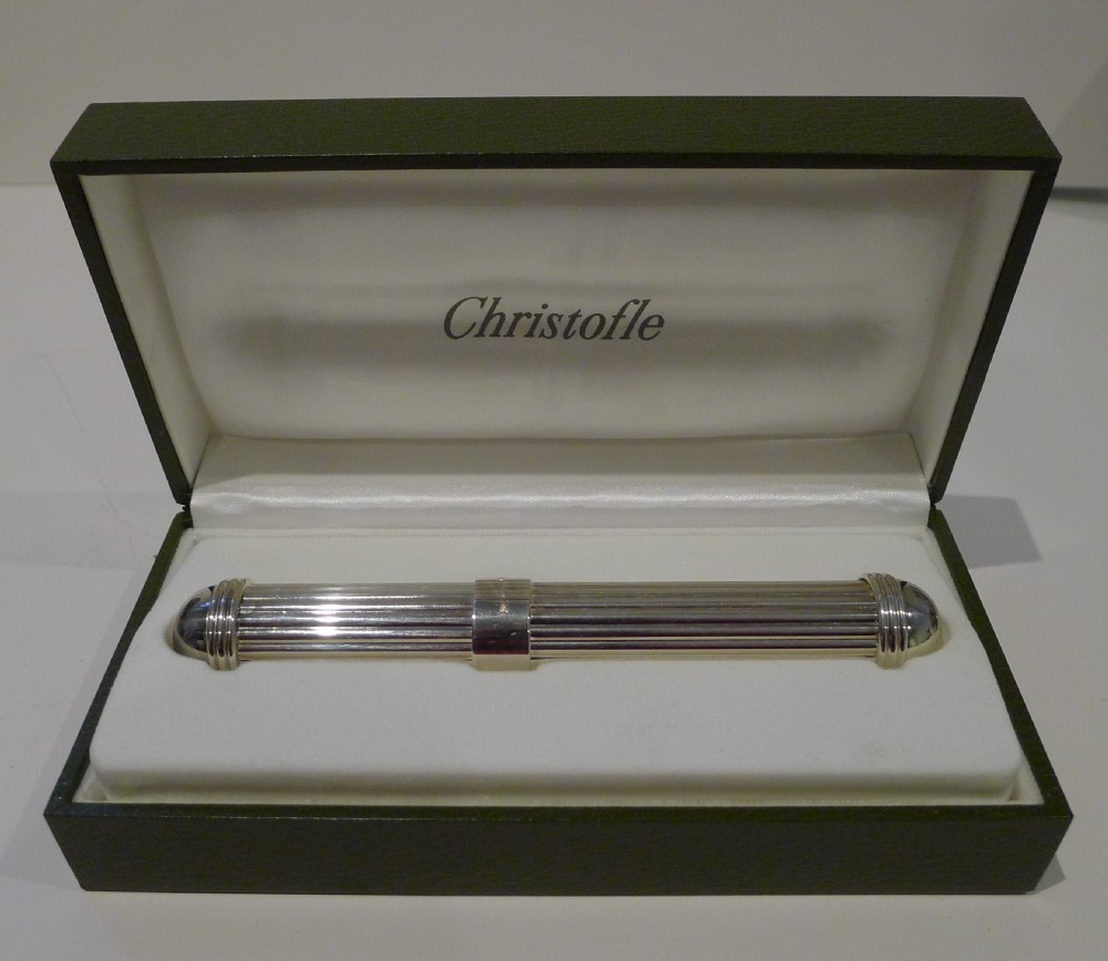 rare silver plated aria cigar tube orfvrerie christofle