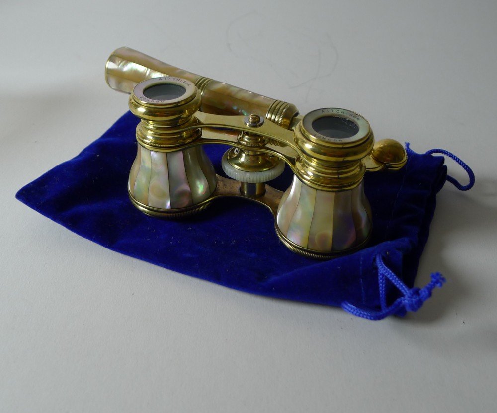 superb pair french mother of pearl opera glasses c1910