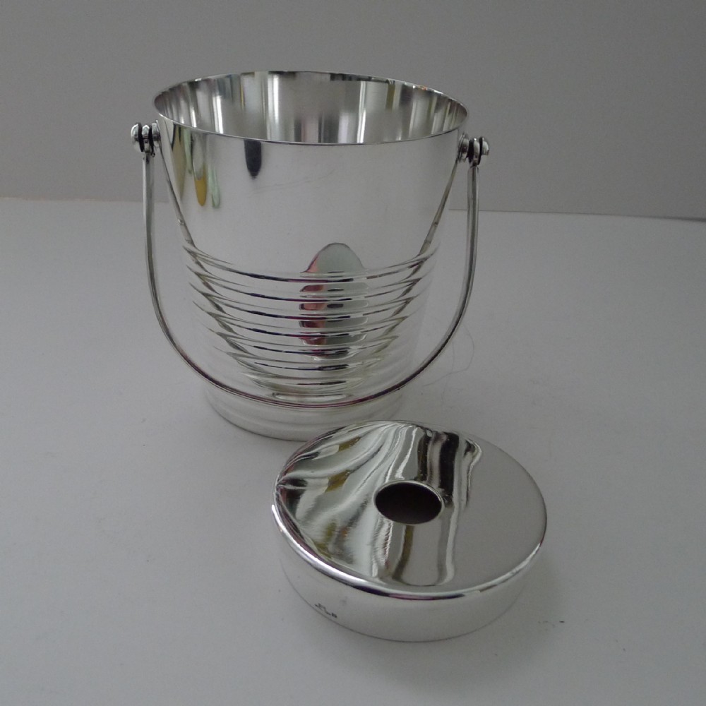 luc lanel for christofle ondulations ice bucket pail c1930's