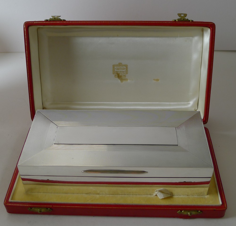 cartier retailed solid sterling silver cigar box 1961