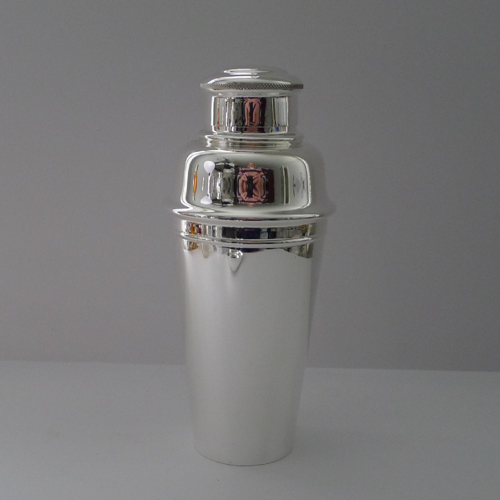 asprey london large 1 12 pint cobbler cocktail shaker c1930