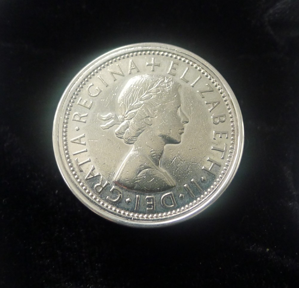 vintage english silver two shilling coin pill box by asprey london