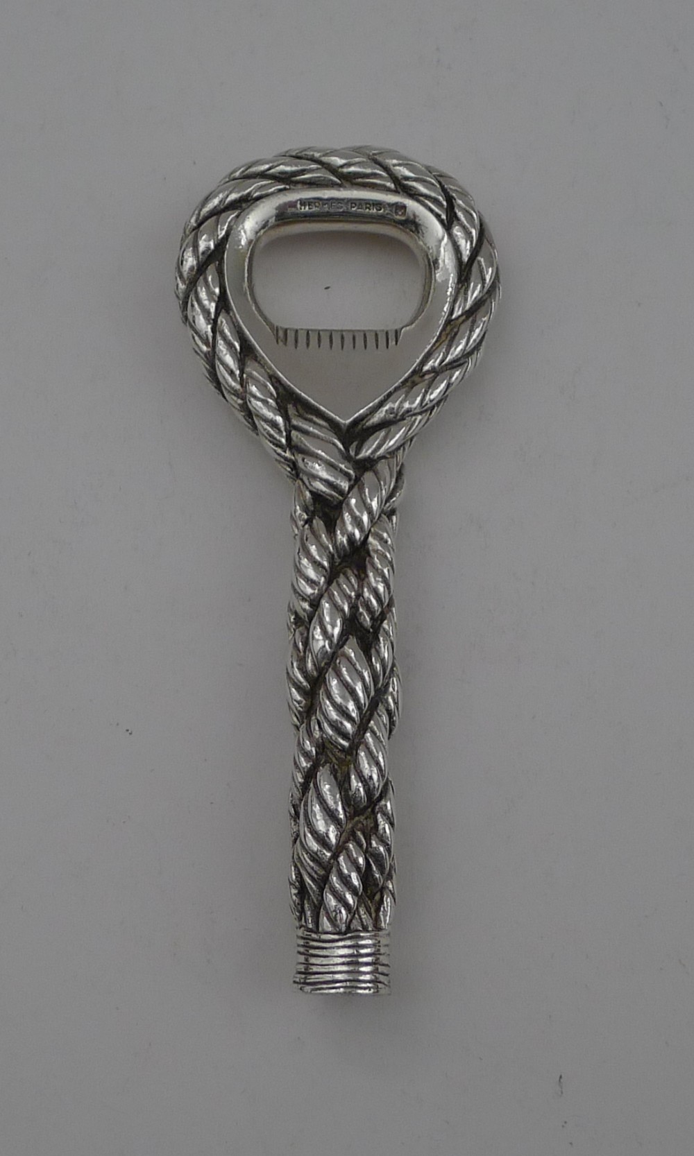 hermes paris cordage bottle opener in silver plate c1960