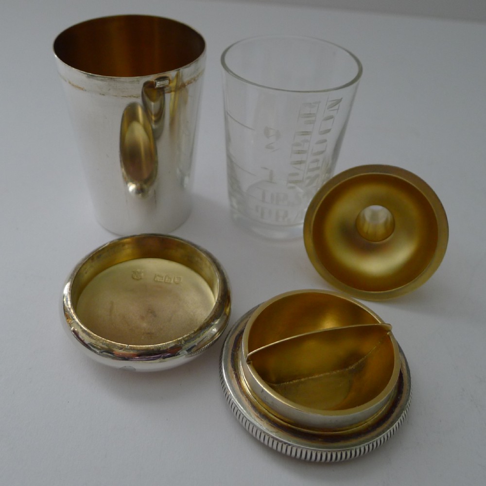 rare edwardian solid sterling silver travelling medical kit 1903