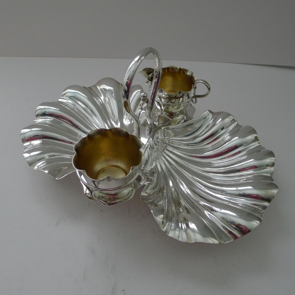 antique english silver plated strawberry set by daniel arter c1895