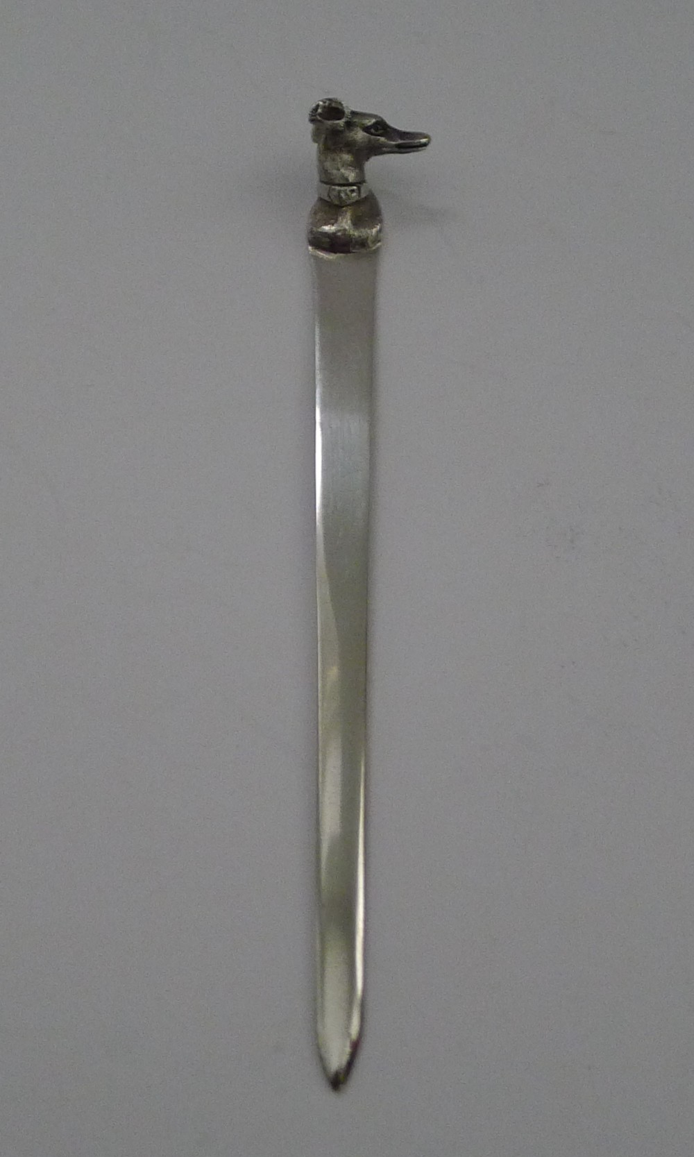antique english sterling silver letter opener greyhound
