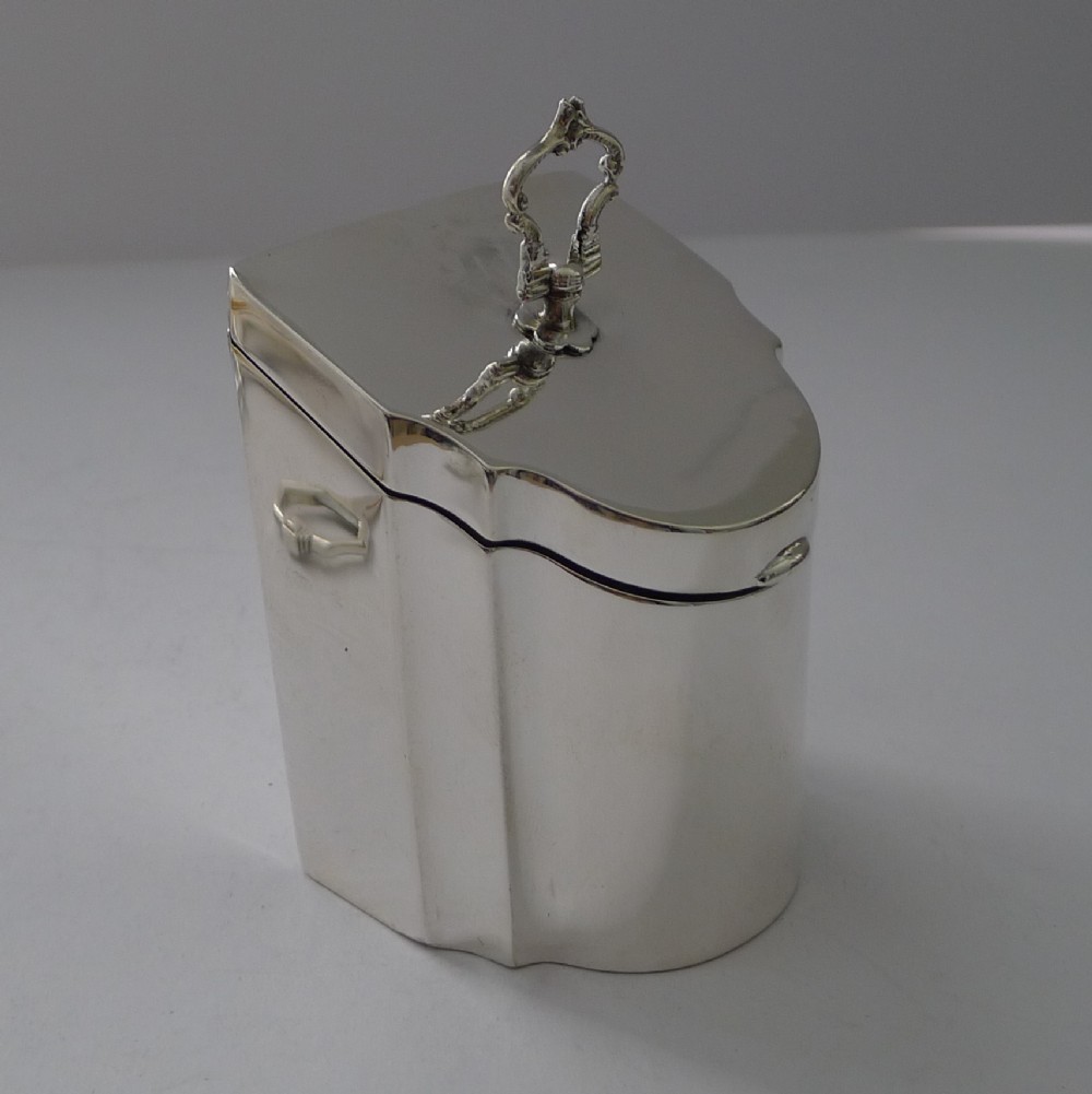 antique sterling silver tea caddy knife box form 1898