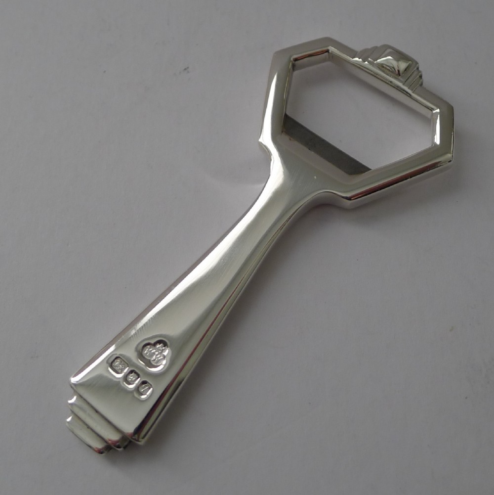 english solid sterling silver bottle opener 1971