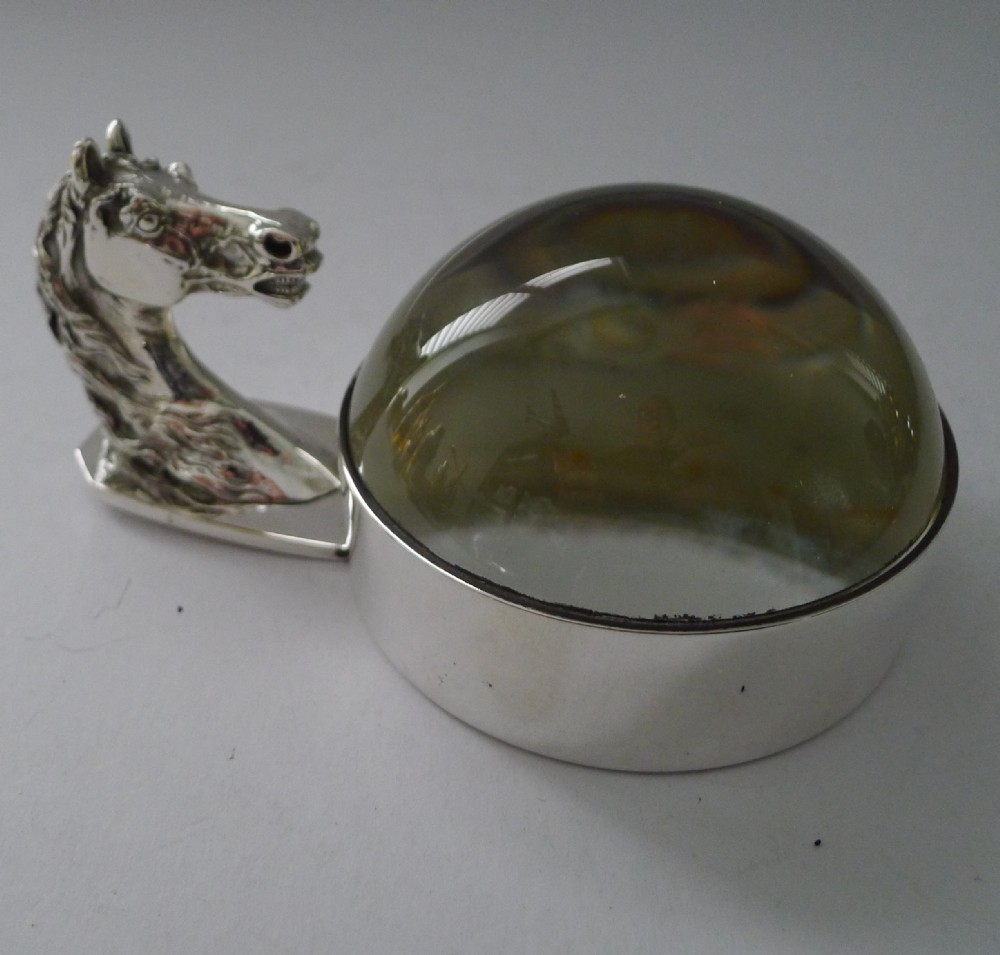 hermes paris equestrian horse head magnifying glass c1960