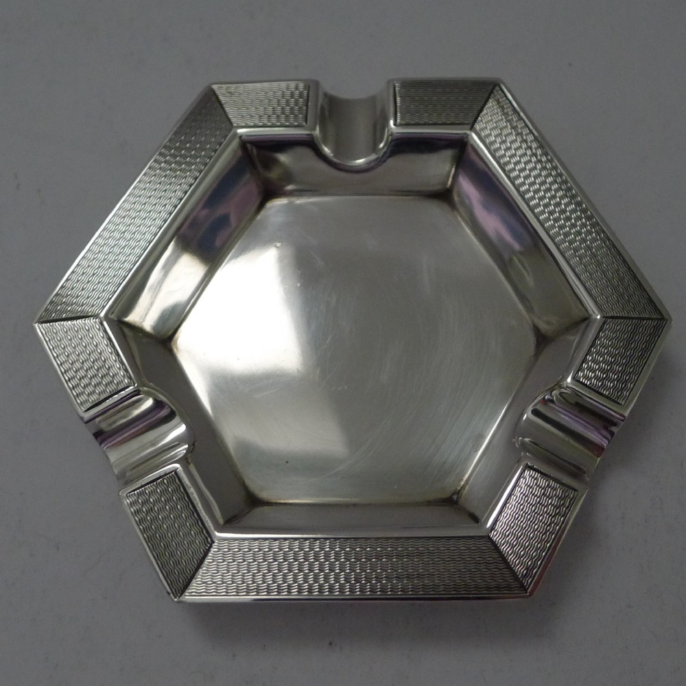 english edwardian solid sterling silver ashtray by william neale 1905