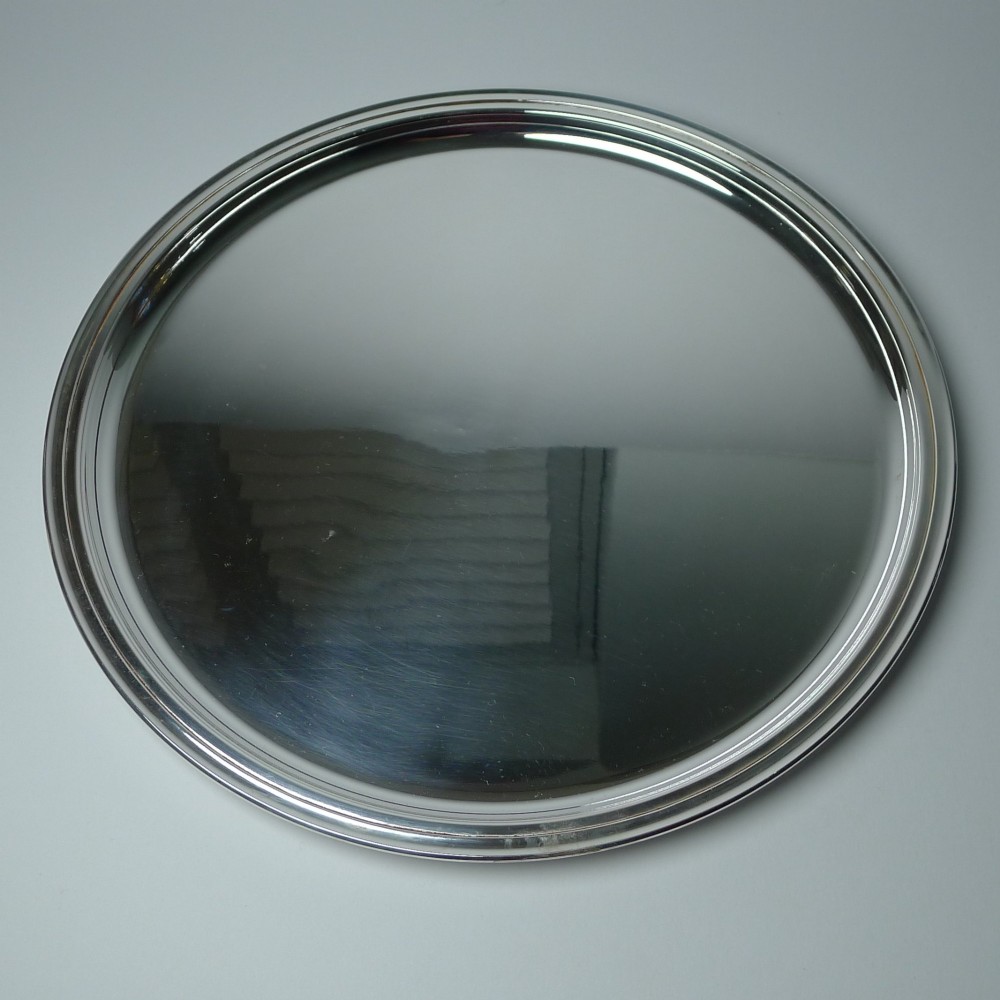 christofle gallia paris circular cocktail tray c1940