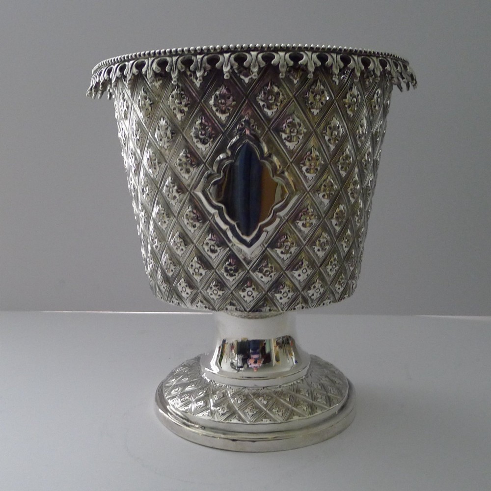 antique english silver plated wine cooler champagne bucket c1870